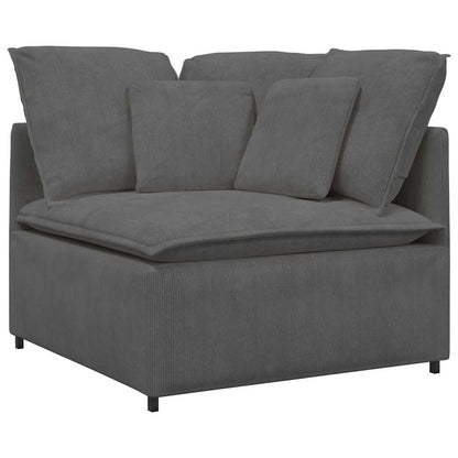 Modulaire Hoekbank – Modulaire Bank – Banken – Hoekbank – Zithoek – Donkergrijs – Corduroy Polyester – Stevig Metaal Frame