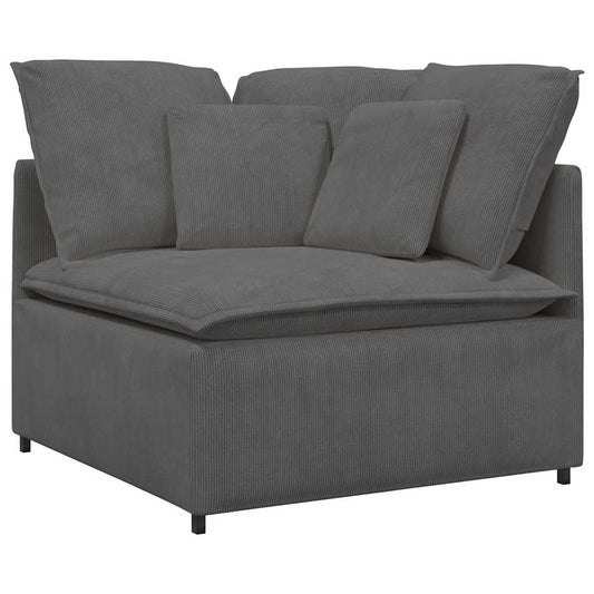 Modulaire Hoekbank – Modulaire Bank – Banken – Hoekbank – Zithoek – Donkergrijs – Corduroy Polyester – Stevig Metaal Frame