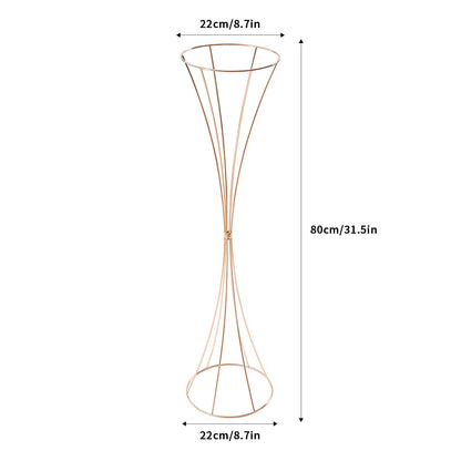 Weddingvaas – Bloemenvaas – Decoratieve Vaas – Tafelvaas – Bruiloftsvazen – 80 cm Hoog – Gouden Metalen Trompetvaas van IJzer