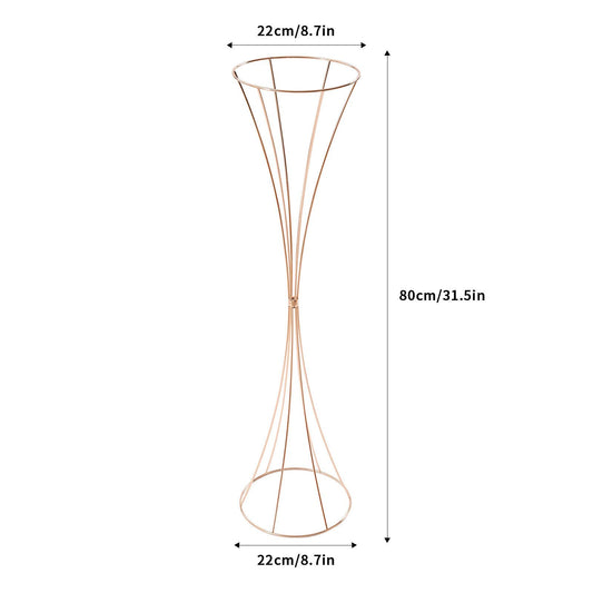Weddingvaas – Bloemenvaas – Decoratieve Vaas – Tafelvaas – Bruiloftsvazen – 80 cm Hoog – Gouden Metalen Trompetvaas van IJzer
