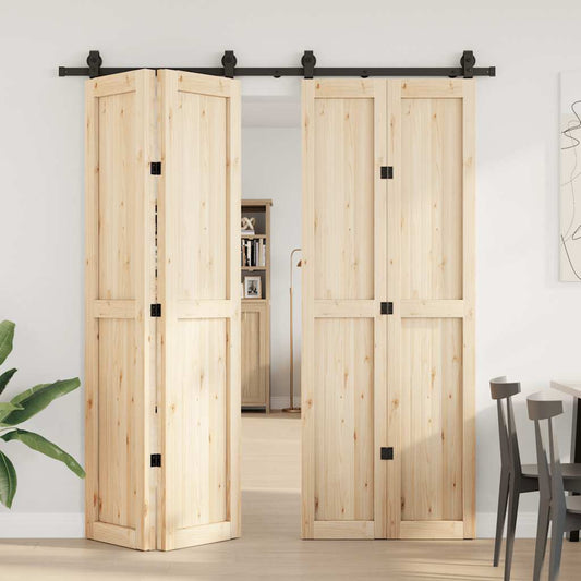 Schuifdeursysteem – Schuifdeurbeslag – Rail Systeem – Barn Deurbeslag – Schuifdeur Kit – Zwart Gepoedercoat Staal – 200 cm Rail – Draagvermogen 100 kg
