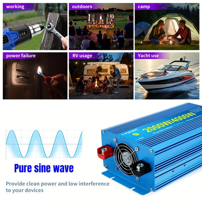 Omvormer 12V Naar 220V – Spanningomzetter – Power Inverter – Stroomomvormer – DC AC Converter – 2000W Continu / 4000W Piek – Zuivere Sinusgolf – LCD Display