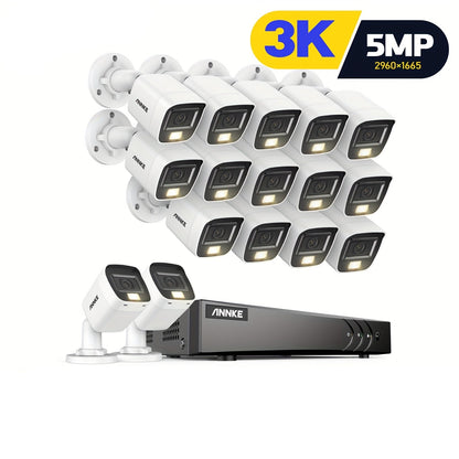 Beveiligingscamera Set – Camerabewaking – Veiligheidssysteem – Surveillance – Video Bewaking – 5MP 3K Ultra HD Camera’s – AI Menselijk Voertuig Detectie
