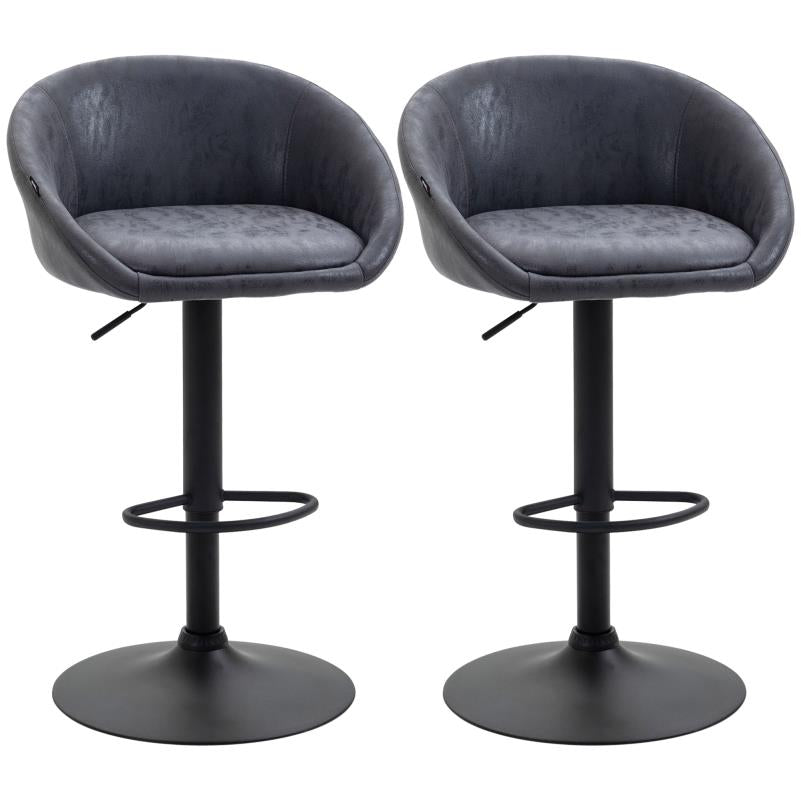 Barstoel – Barkruk – Barstoelen – Keukenstoel – Counterstoel – Verstelbare Hoogte 57-104 cm – Kunstleer Met Armleuning En Rugsteun