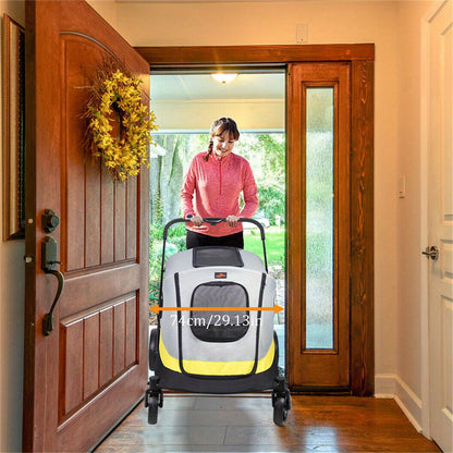 Hond Jogger Stroller – Hondenwagen – Hond Buggy – Hond Wandelwagen – Hond Pushchair – Extra Groot – Inclusief Regenhoes – 4 Wielen – Stevig Stalen Frame – Comfortabel Voor Oudere Honden