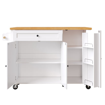 Keukenwagen – Keukentrolley – Serveerwagen – Buffetkast – Keukenmeubel – Inklapbaar Werkblad – 5 Zwenkwielen Met Rem – MDF En Metaal
