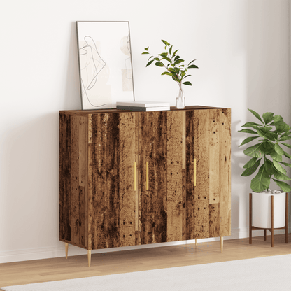 Sideboard in Oud Wood, 90x34x80cm, Made van Gerecycled Wood Practical and removable