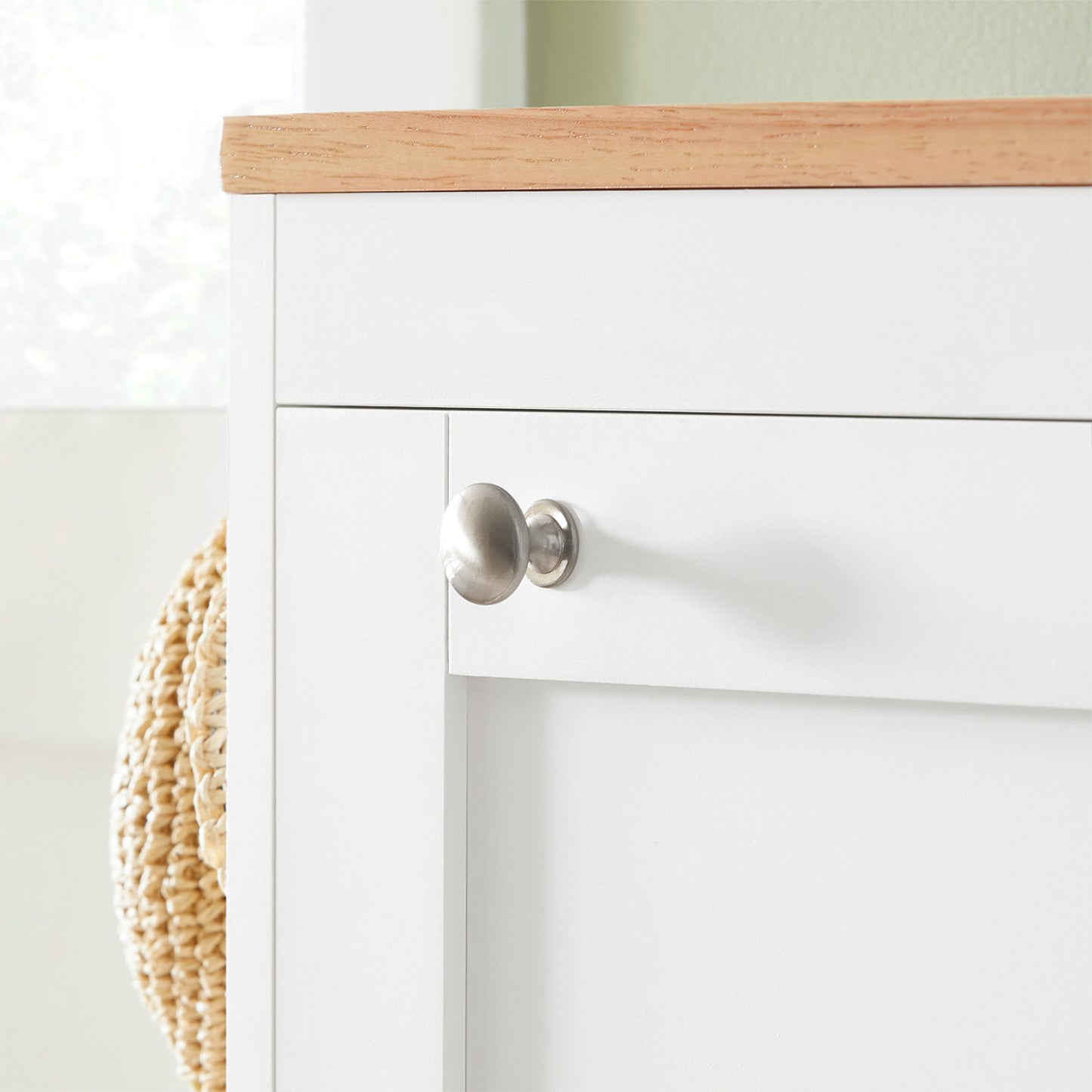 Schoenenrek – Schoenenkast – Schoenenopberger – Halmeubel – Schoenenbank – 3 Klapdeuren – Verstelbare Planken – Anti-Kantelbeveiliging – Wit Hout – 59x26x116 cm