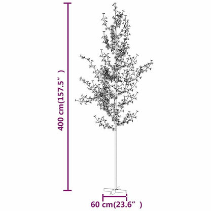 Extra Large 400cm Tall Warm White Cherry Blossom Tree with Clear Cable Lights - Sturdy Steel/Plastic Construction, Indoor/Outdoor Christmas Decoration for Home, Mall, Hotel Lobby, Courtyard - Elegant Winter Tree with Blooming