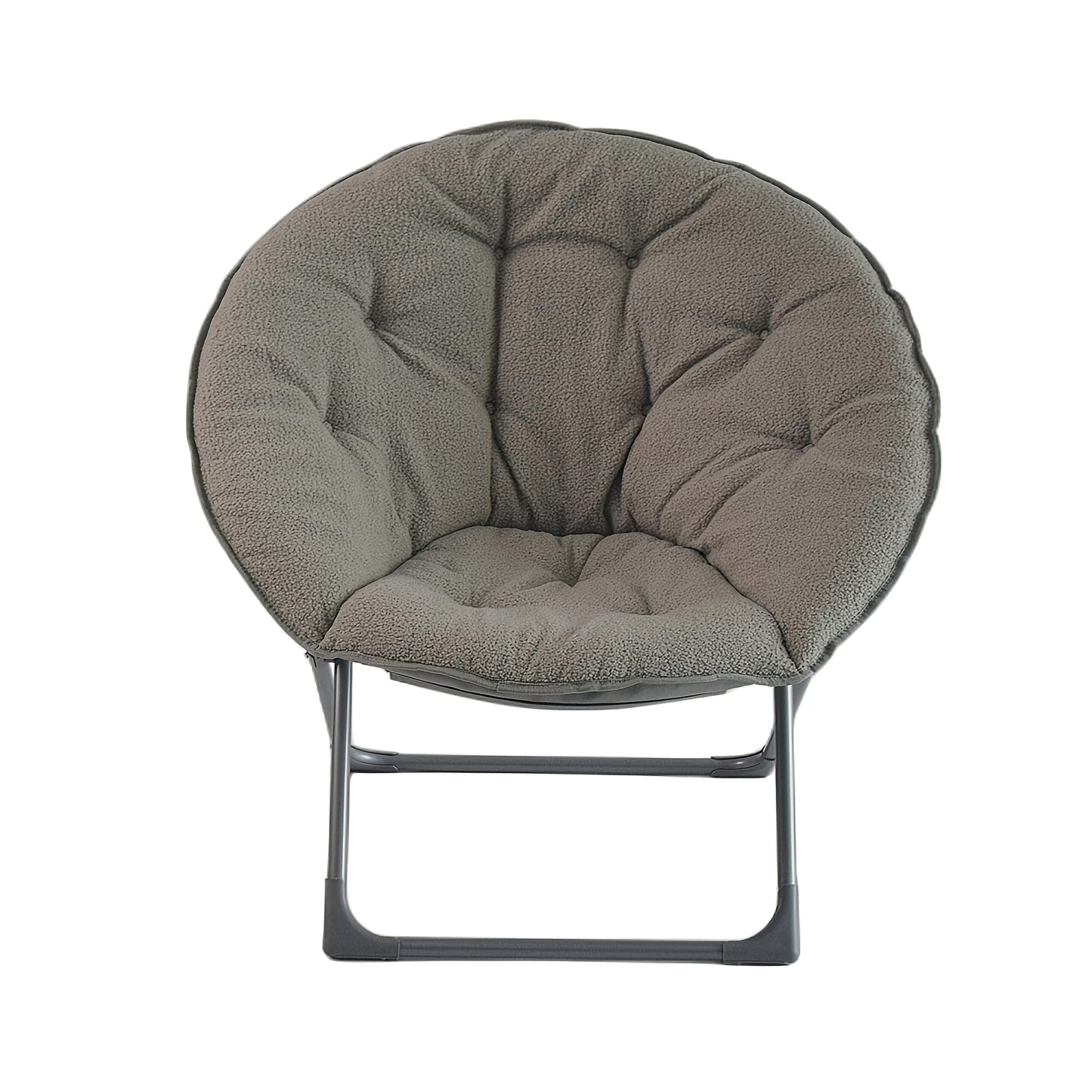 Opvouwbare Stoel – Klapstoel – Lounge Stoel – Moon Chair – Zitstoel – Lichtgewicht Bamboe Frame – Inclusief Bijzettafel – Zacht Katoenen Zitcomfort – Grijs