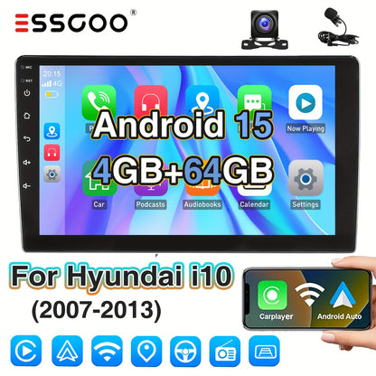 Android 15 Autoradio – Inbouwradio – Multimedia Systeem – Touchscreen Radio – Auto Audio – 9 Inch HD Scherm – Draadloos CarPlay & Android Auto