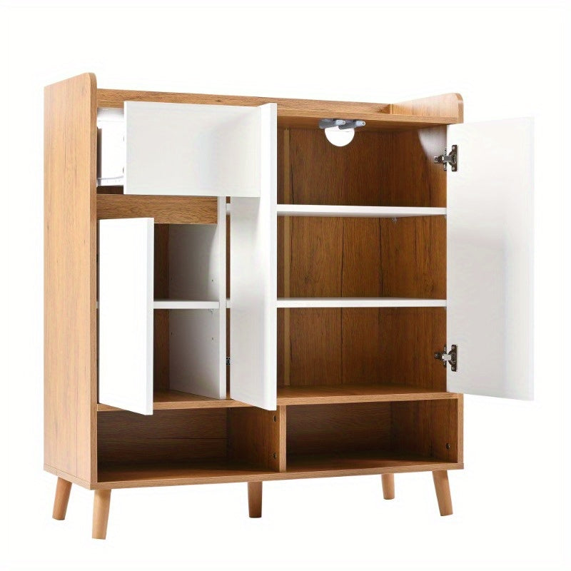 Dressoir Schoenenkast – Schoenopbergkast – Opbergkast – Kast Met Planken – Minimalistisch Design – 99x90x35 Cm – Verstelbare Planken