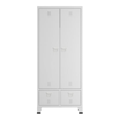 Stalen Kledingkast – Garderobekast – Opbergkast – Kledingrek – Kledingstation – Industrieel Design – Ventilatie Deuren – 180 x 90 x 40 cm – Stevige Stalen Constructie
