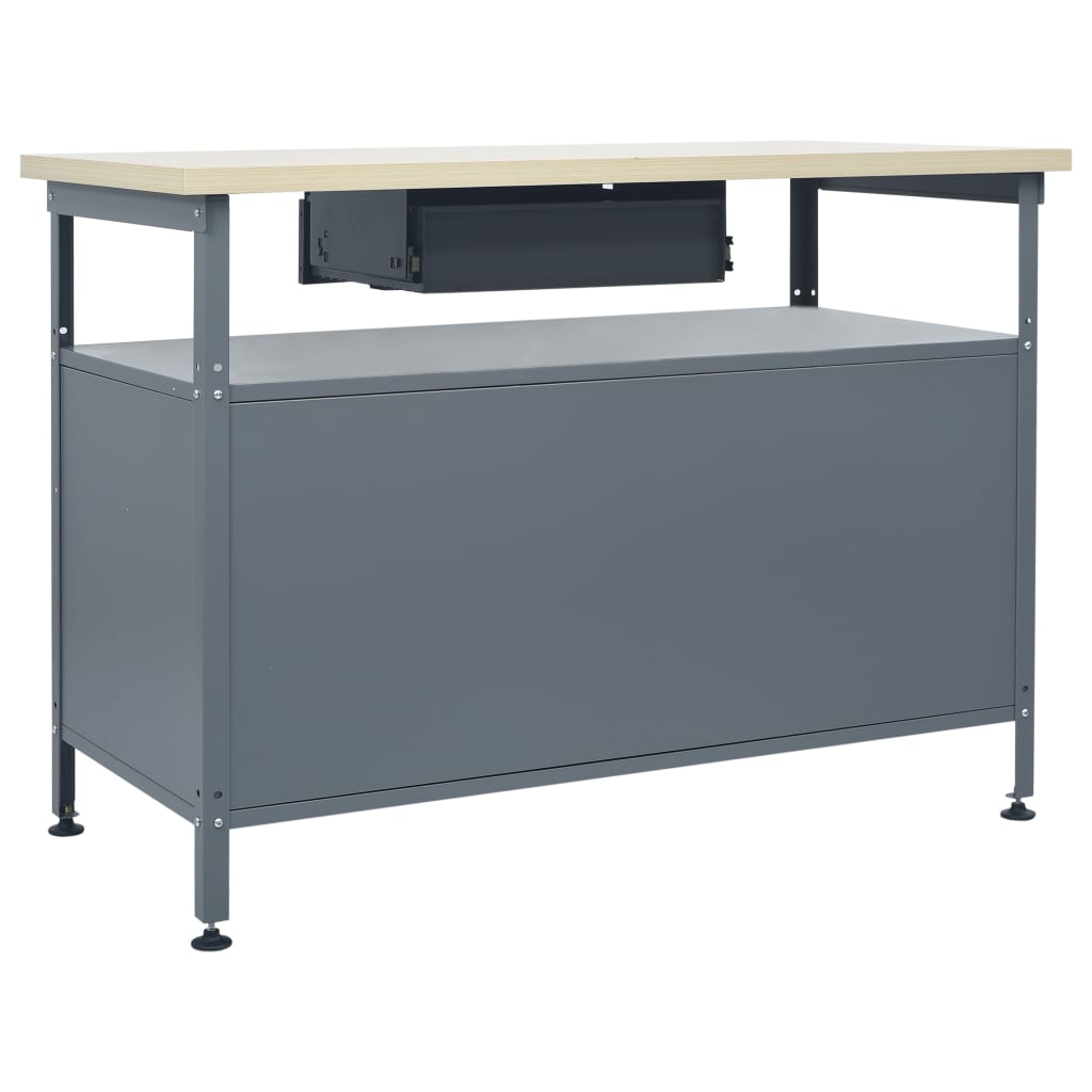Werkbank – Werktafel – Klusbank – Werkbank Met Opbergruimte – Zwarte Werkbank – Stevig Houten Werkblad 120x60 cm – Draagvermogen 300 kg