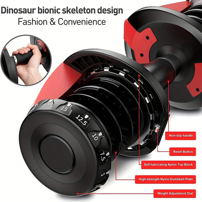 Verstelbare Dumbbell – Halter – Dumbbells – Gewichtenset – Halterset – 24 kg – Snel Verstelbaar – Compact En Ruimtebesparend