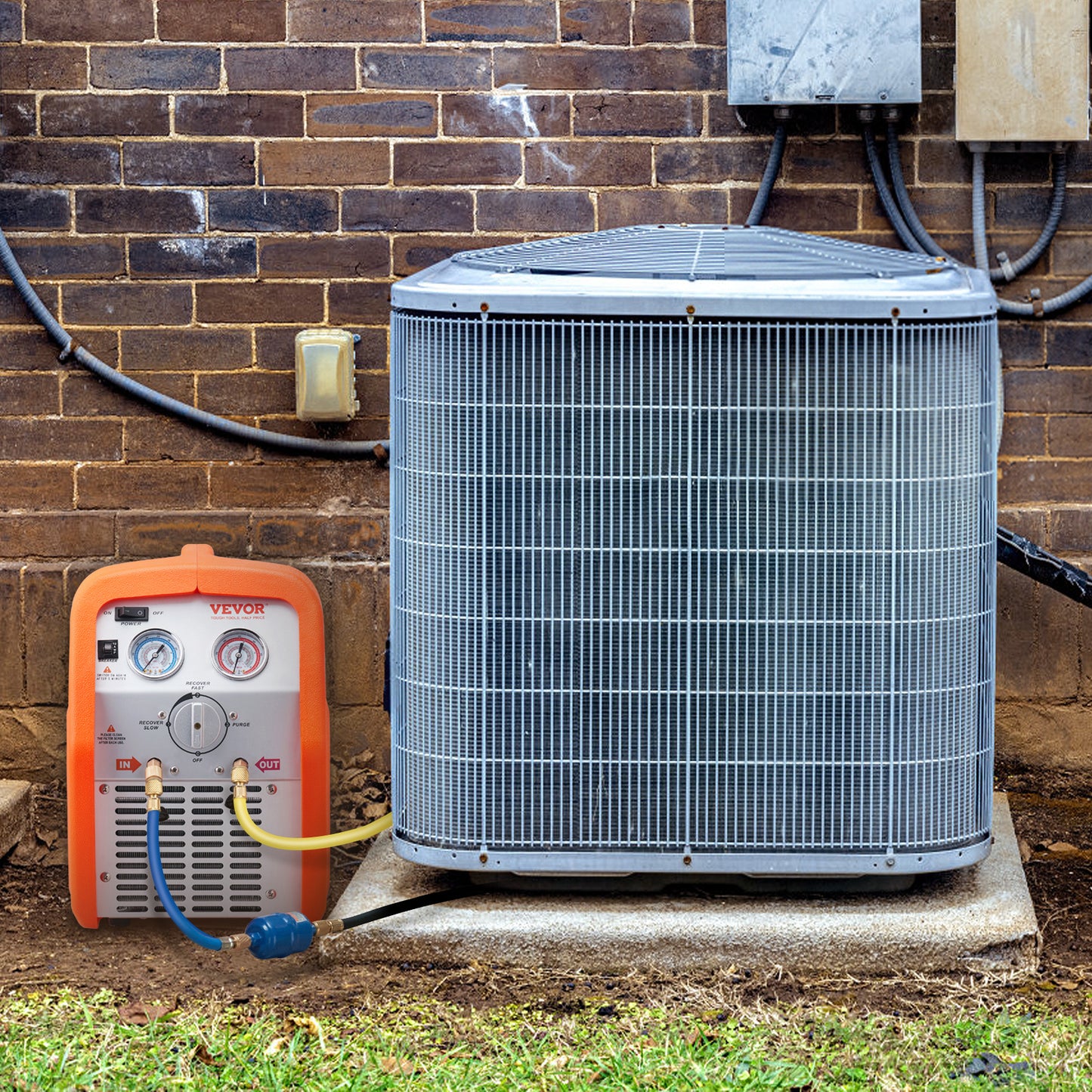 Koelmiddelafzuiger – Koelmiddelterugwinmachine – Refrigerant Recovery Machine – AC Terugwinapparaat – Koelgas Terugwinmachine – Compact en Lichtgewicht – Hoge Drukbeveiliging 220-240V