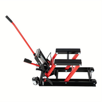 Motorfietsbrugwagen – Motorlift – Hydraulische Motorlift – Motorhefbrug – Motor Tilplatform – Hoog Draagvermogen 680 kg – 3 Veiligheidspennen & 4 Wielen
