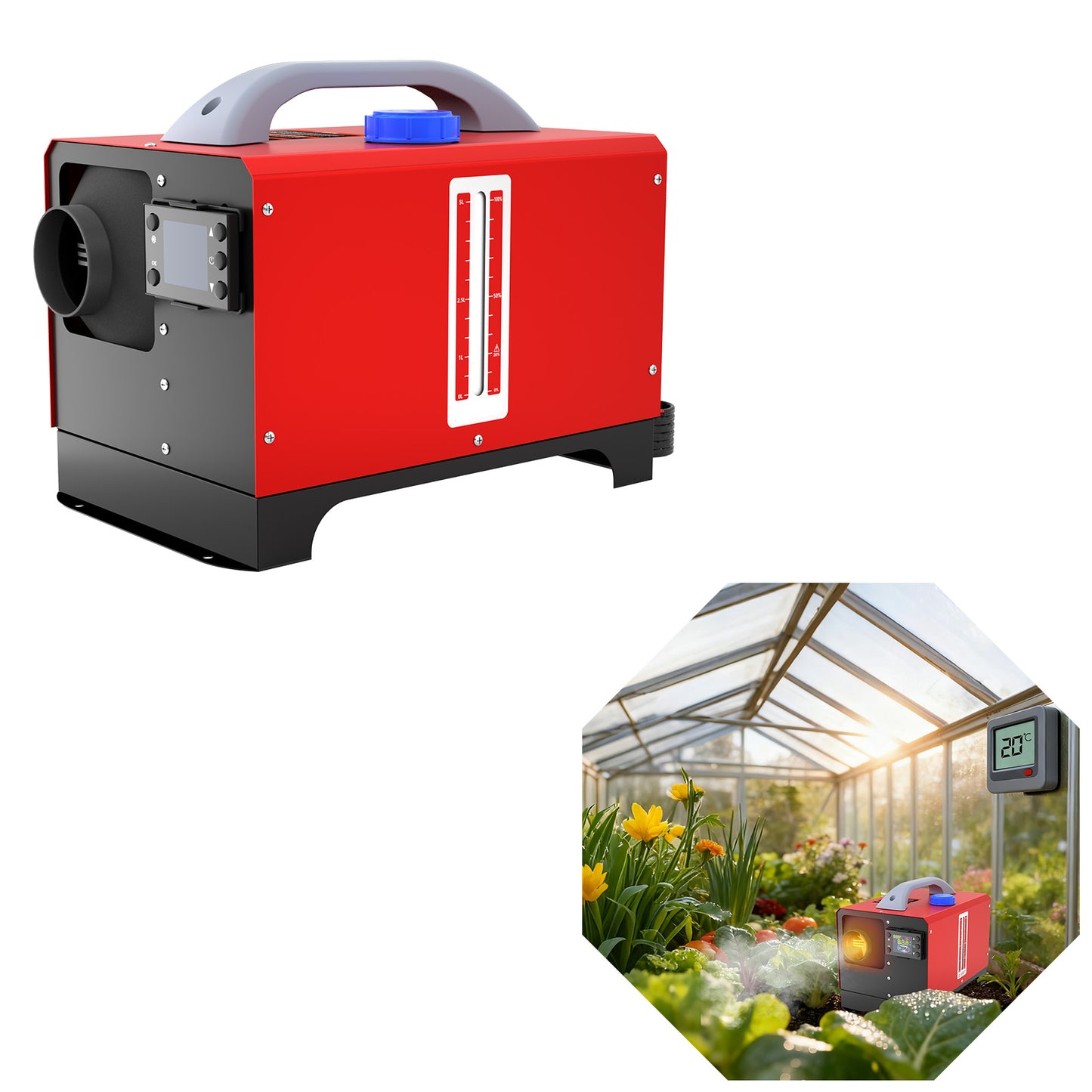 8KW Buitenheater – Terrasverwarmer – Dieselheater – Patio Heater – Buitenverwarming – Compact Design – Spaarzaam Dieselverbruik