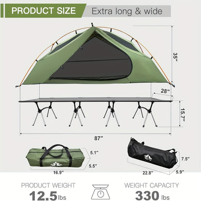 Campingbed – Reisbed – Kampeerbed – Outdoor Bed – Tent – Verhoogd Slaapoppervlak – Lichtgewicht Aluminium Frame