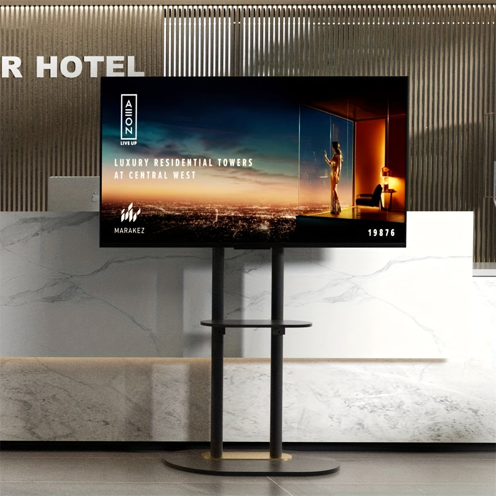 TV-standaard – Tv-meubel – Entertainment Center – Tv-houder – Tv-kast – Verstelbare Hoogte – Stevig Metalen Frame Met Marmeren Basis