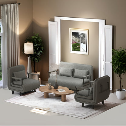 Loungestoel – Fauteuil – Relaxstoel – Bedstoel – Zitstoel – 5-Posities Verstelbare Rugleuning – Dikke Ademend Stof – Cloud Grey