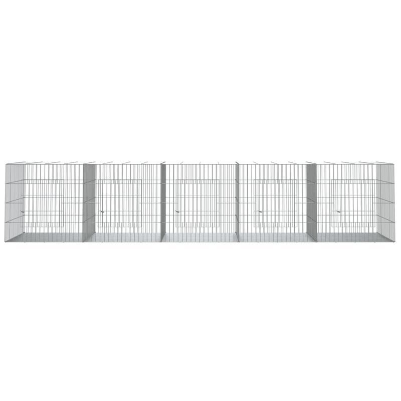 Konijnenkooi – Dierenren – Konijnenren – Hekwerk – Buitenren – 5 Panelen 273x79x54 cm – Gegalvaniseerd Ijzer – Goede Ventilatie
