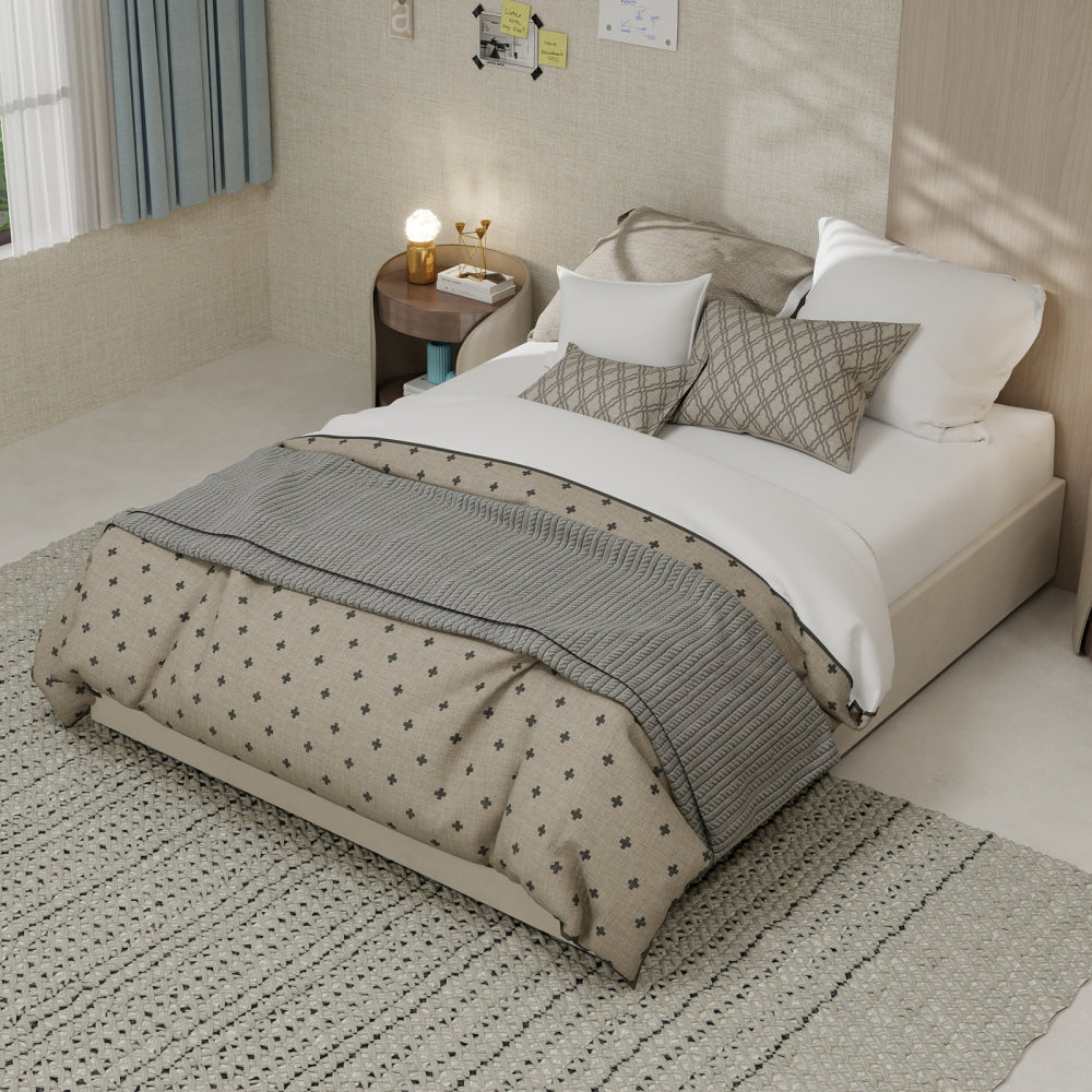 Bedframe – Ledikant – Slaapbank – Platformbed – Opbergbed – Modern Minimalistisch Design – Gasveren Opbergruimte – Dutch Velvet Hoofdeinde 140x200 cm – Eenvoudige Montage – Duurzaam Zonder Elektriciteit