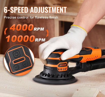 Schuurmachine – Multischuurmachine – Handpalmschuurmachine – Vlakschuurmachine – Excentrische Schuurmachine – 6 Inch – 350W Borstelloze Motor – 6 Snelheden Instelbaar