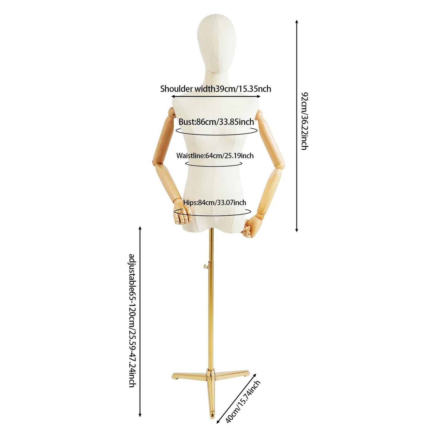 Premium Material Adjustable Design Female Mannequin | Double Hole Design, Good Flexibility, Stable Base, Assemble with Ease, Mixed Color, Brand: NaMaSyo