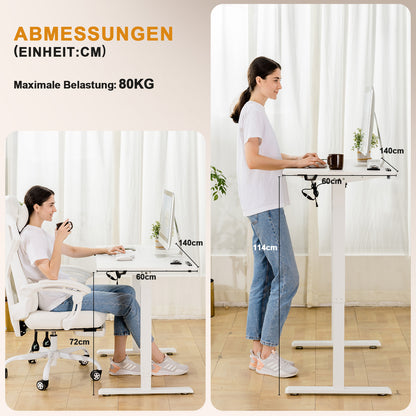 Zitsta Bureau – Zit Sta Bureau – Elektrisch Bureau – Hoogte Verstelbaar Bureau – Verstelbaar Bureau Met Touchscreen – Extra Groot Werkblad 160x70 cm – Melamine Houtkleurig Met Stalen Onderstel