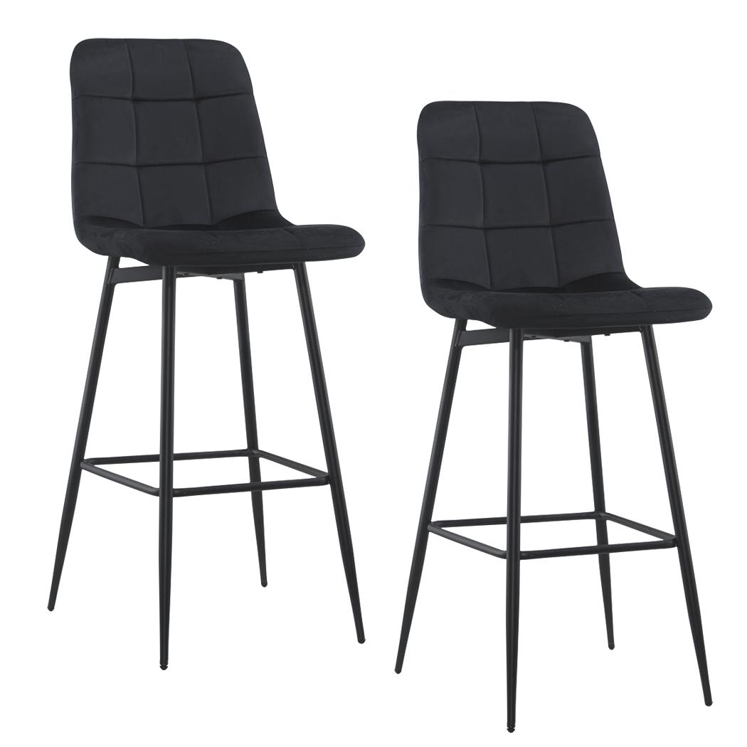 Velvet Fauteuils – Fluwelen Stoelen – Lounge Fauteuils – Zachte Relaxstoelen – Set Van 2 – Polyester Velvet Bekleding – Zwart Houten Frame
