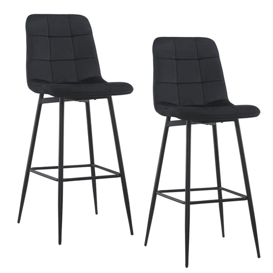 Velvet Fauteuils – Fluwelen Stoelen – Lounge Fauteuils – Zachte Relaxstoelen – Set Van 2 – Polyester Velvet Bekleding – Zwart Houten Frame