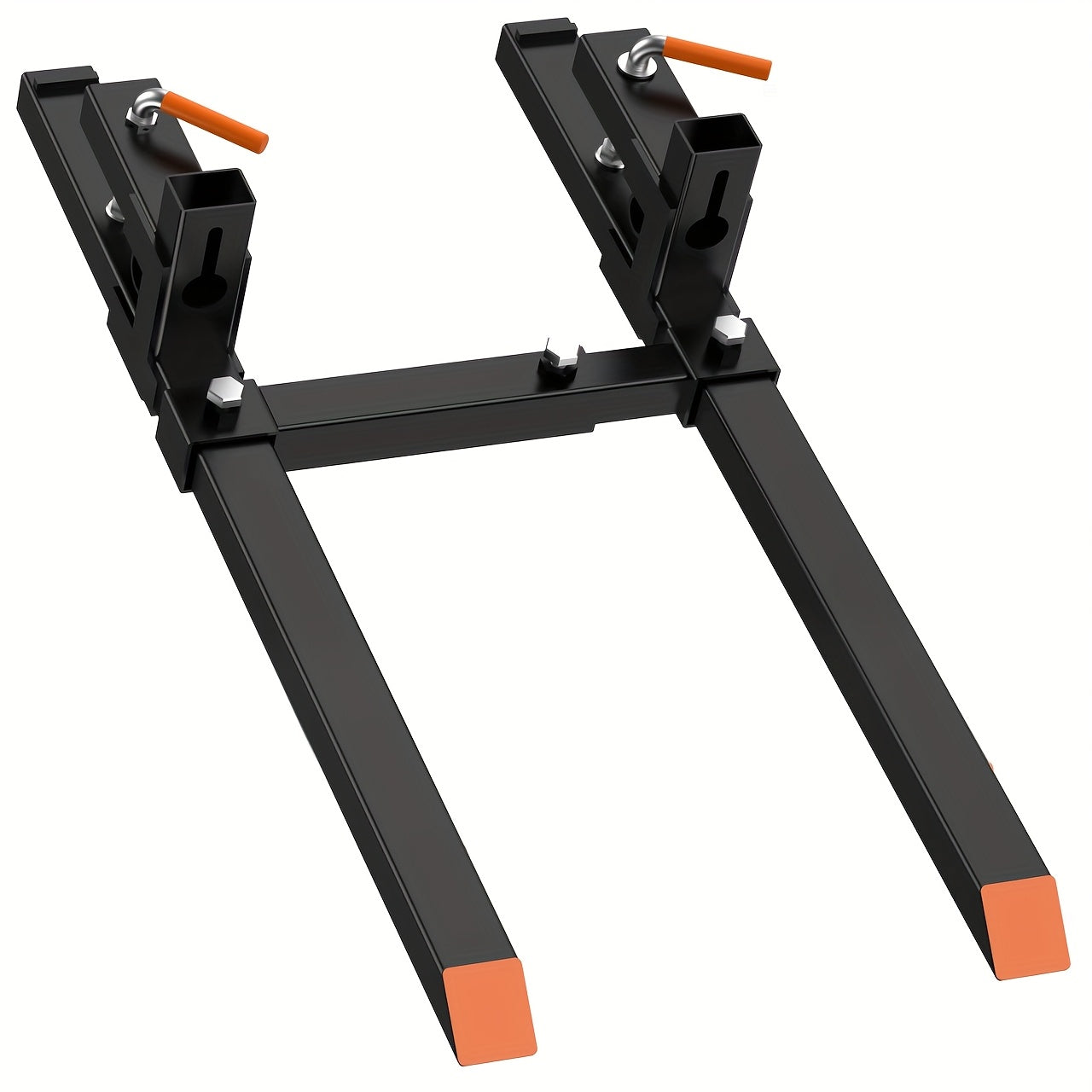 2000/4000/6000 Clamp-On Pallet Forks for Tractor Bucket - Heavy-Duty Quick Attach Bucket Forks with Adjustable Stabilizer Bar, Skid Steer & Loader Compatibility, Fits Attachments (No Tools/Compatible with Most Loader Buckets