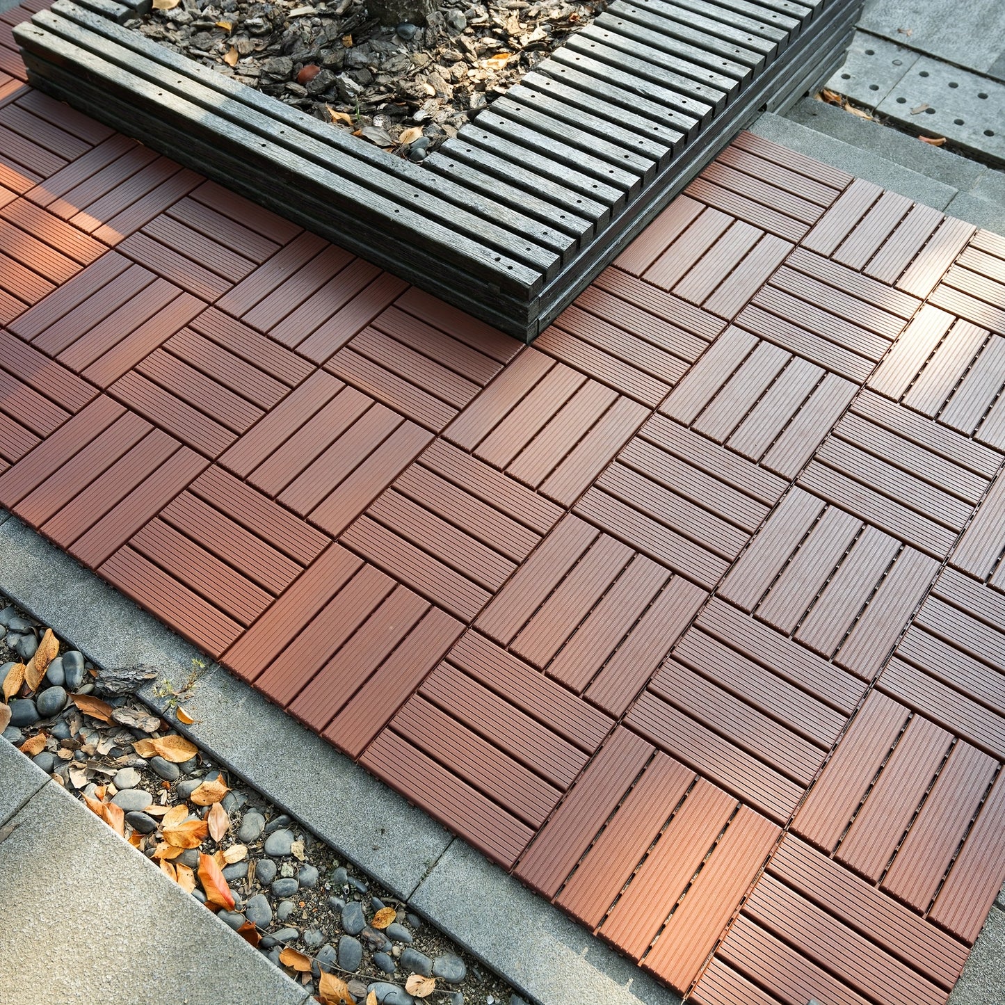 54 Stuks Kunststof Vloertegels – Interlocking Tegels – Patio Tegels – Balkon Tegels – Buitenvloer Tegels – Waterdicht – Weerbestendig PP Materiaal