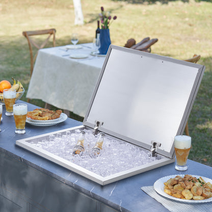 Ijskist – Koelbox – IJscontainer – IJskoeler – Inbouw Ijsvak – RVS 107,8L Capaciteit – 20mm PU Isolatie