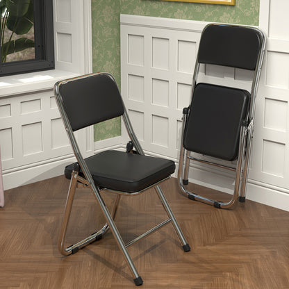 Eetkamerstoelen – Stoelenset – Kuipstoelen – Bistrostoelen – Kunstleren Stoelen – Zwart – Comfortabele Schuimvulling – Stevig Metalen Frame
