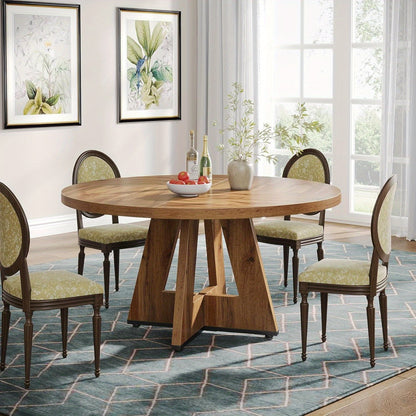 Ronde Eettafel – Eettafel Rond – Keukentafel – Tafel voor 4 Personen – Landelijke Tafel – 120 cm Diameter – Duurzaam Hout – Krasbestendig Design