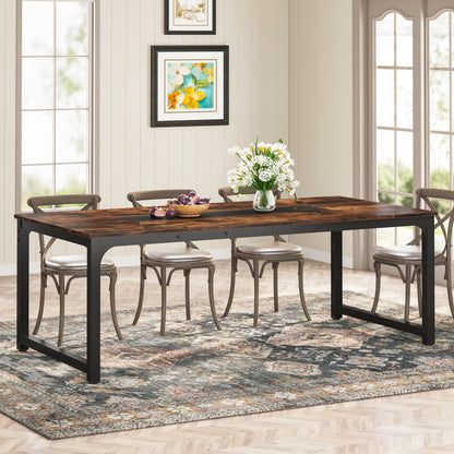 Eettafel – Tafel – Keukentafel – Dinertafel – Industriële Eettafel – Rustic Brown – Voor 6-8 Personen – Robuuste Metalen Poten