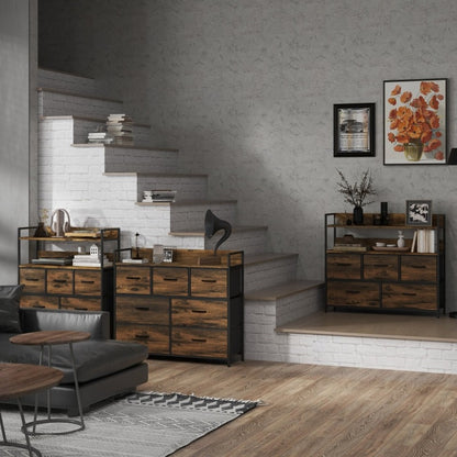 Ladekast – Dressoir – Opbergkast – Kommode – Kastje – 7 Lades – Stof Bekleding – Anti-Kantel Veilig