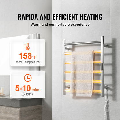 Elektrische Handdoekverwarmer – Handdoekradiator – Badkamerverwarming – Warmhoudrek – Handdoekdroger – Roestvrij Staal – 5 Warmtestanden met Timerfunctie