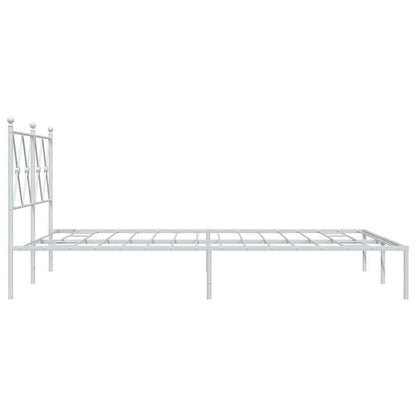 Modern Minimalist Bed Frame with Headboard - Heavy-Duty All-Metal Construction, Tool-Free Assembly, Easy-Clean Surface - Queen Size (140x200cm/55x79") Platform Bed Frame for Small to Large Bedrooms - Ideal for Modern, Industr