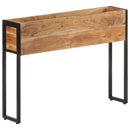 Bloemrek – Plantenrek – Bloemenstandaard – Plantenhouder – Plantenbak – Massief Acaciahout – Weerbestendig – 90x20x68 cm