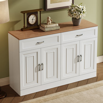 Dressoir – Sideboard – Opbergkast – Ladekast – Witte kast – 120 cm breed – Softclose deuren & laden