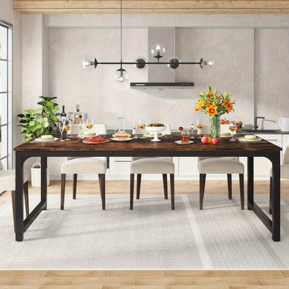 Eettafel – Eettafels – Keukentafel – Tafel – Eetkamertafel – Extra Lang – Stevig Metaal en Hout – Geschikt voor 4-6 Personen