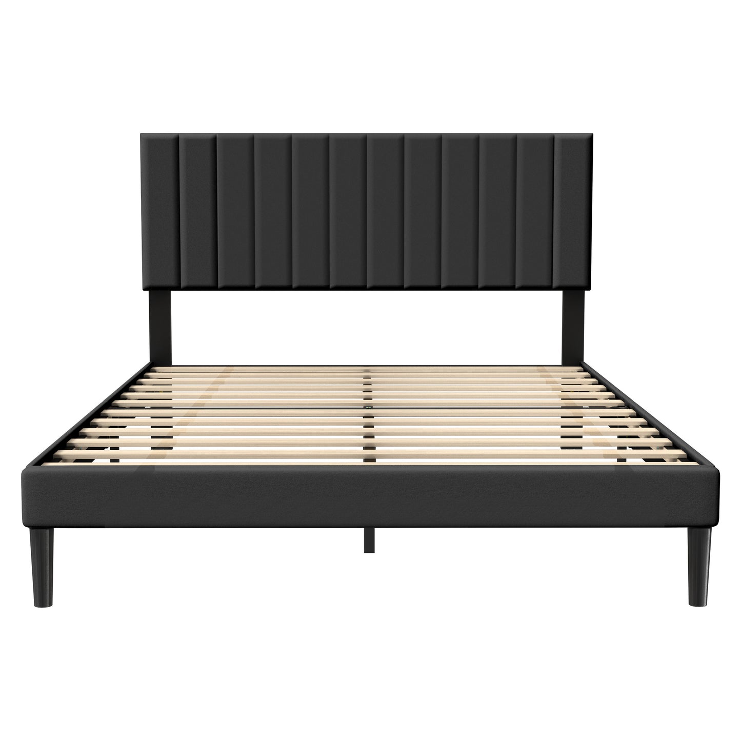 Bedframe – Gästebett – Metaalbed – Ledikant – Logeerbed – Fluwelen Hoofdbord – Metalen Frame – 140x200 cm – Max 300 kg Draagvermogen