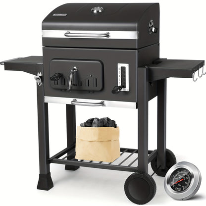 Gietijzeren Barbecue – Houtskool Grill – BBQ – Buitenkeuken – Grilloven – Duurzaam Gietijzer – Compact Kookoppervlak – Grijs