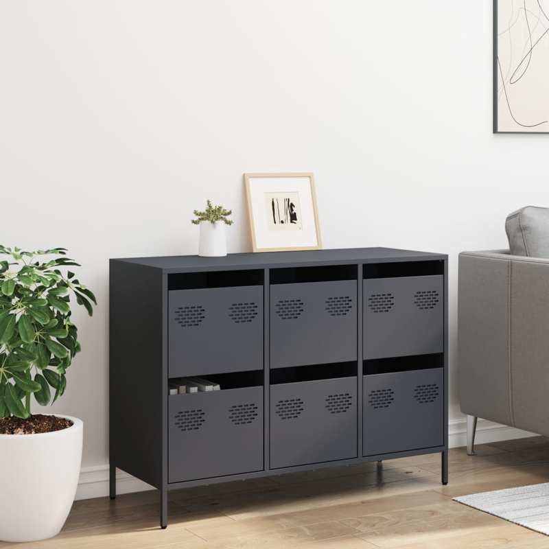 Modern Steel Cold Rolled Wooden Buffet with 6 Removable Compartments - 101.5x39x73.5cm, Mixed Color, Floor-Standing Design for Dining Room or Kitchen, Kitchen Buffet
