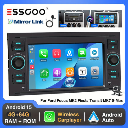 Achteruitrijcamera – Parkeercamera – Draadloze Achteruitrijcamera – Achteruitrijsensor – 7 Inch Touchscreen – 12 LED Verlichting – Extra Microfoon – Geschikt Voor Ford