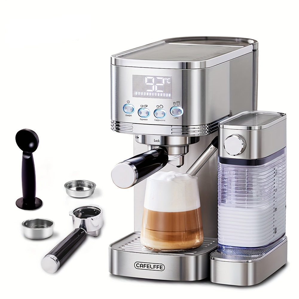 Espressomachine – Koffiemachine – Halfautomaat – Cappuccinomachine – Latte Macchiatomachine – Automatisch Melkschuimsysteem – 20 BAR Pompdruk – 1,3L Watertank – Zelfreinigend