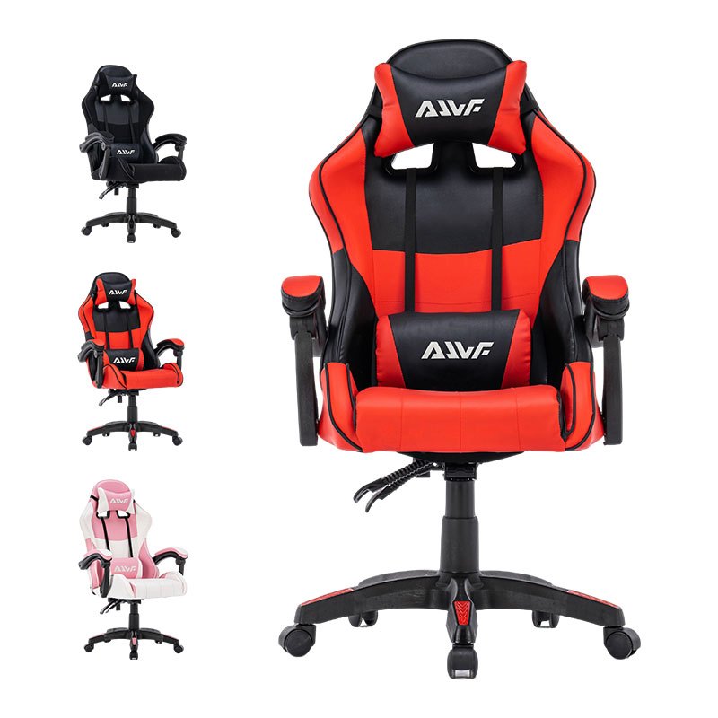 Gamingstoel – Gamestoel – Gaming Chair – Bureau Stoel – Game Stoel – Ergonomisch Ontwerp – Memory Foam Kussens – Verstelbaar – 360° Draaibaar – Roze/Wit